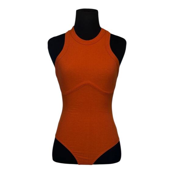 Forever 21 burnt orange sleeveless bodysuit size small - Picture 1 of 12